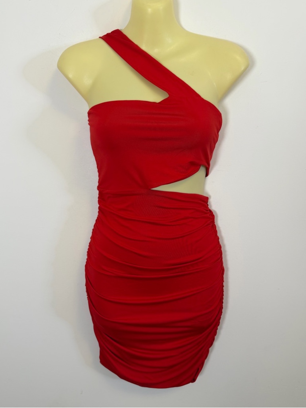 NWT Hello Molly Red One-Shoulder Cutout Bodycon Dress